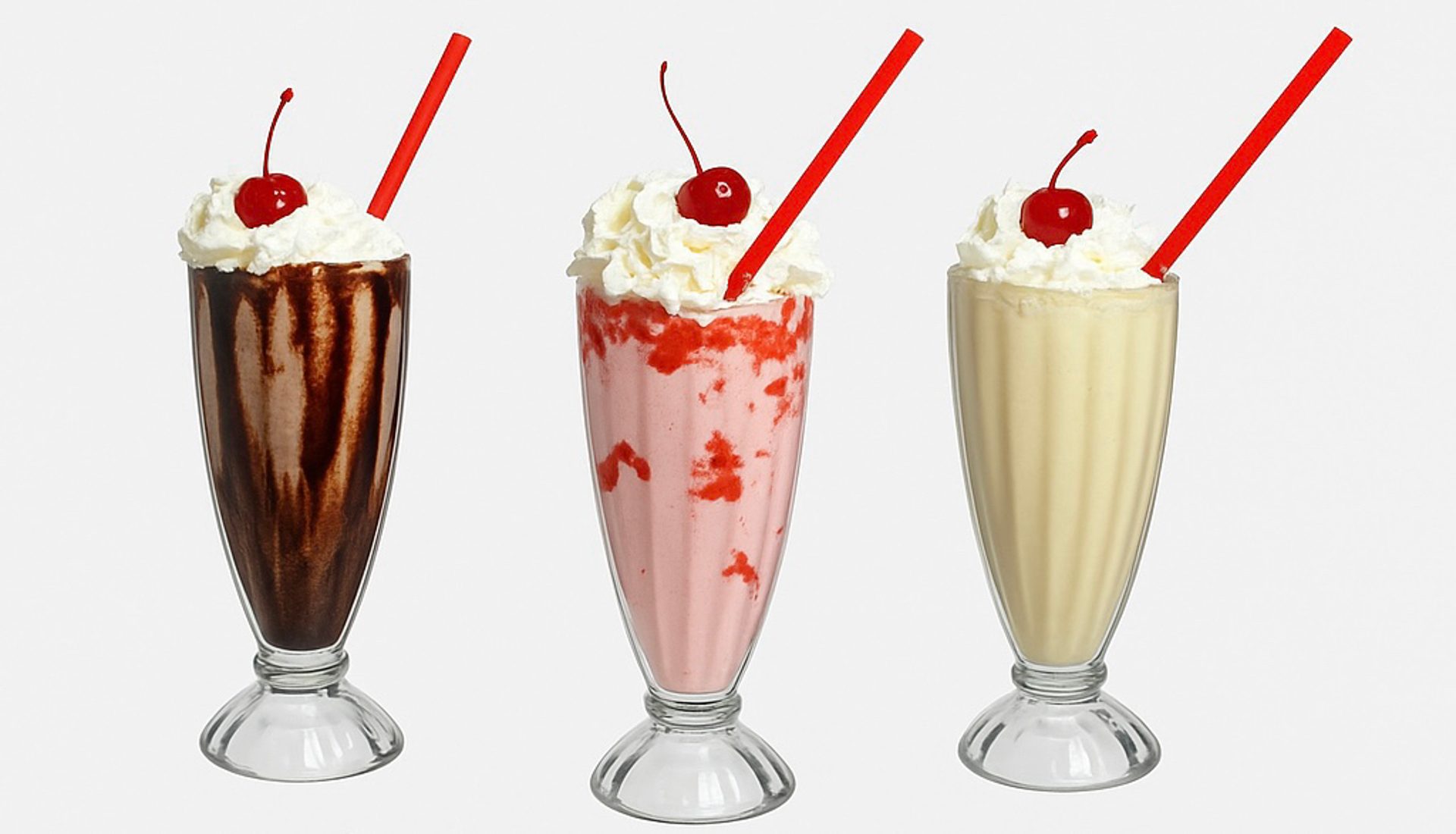 Milkshakes, sundaes, and banana splits