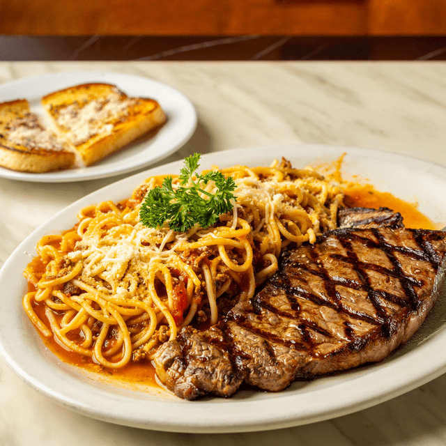 New York Steak & Spaghetti.
