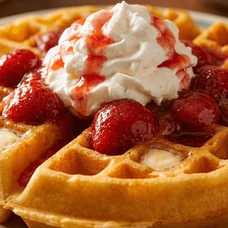 Strawberry & Whip Cream Waffle