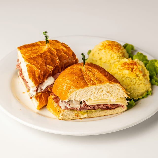 Hot Corned Beef Sandwich.