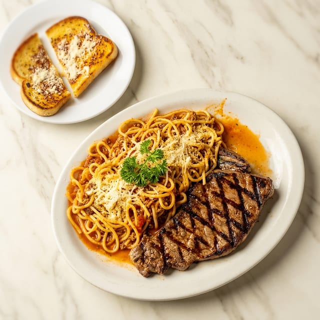 New York Steak & Spaghetti.
